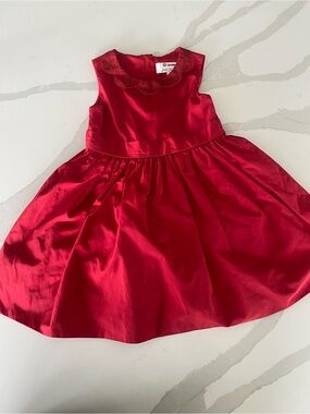Jason Wu Neiman Marcus Girls Red Holiday Lace Collar Bow Lined Dress 4T